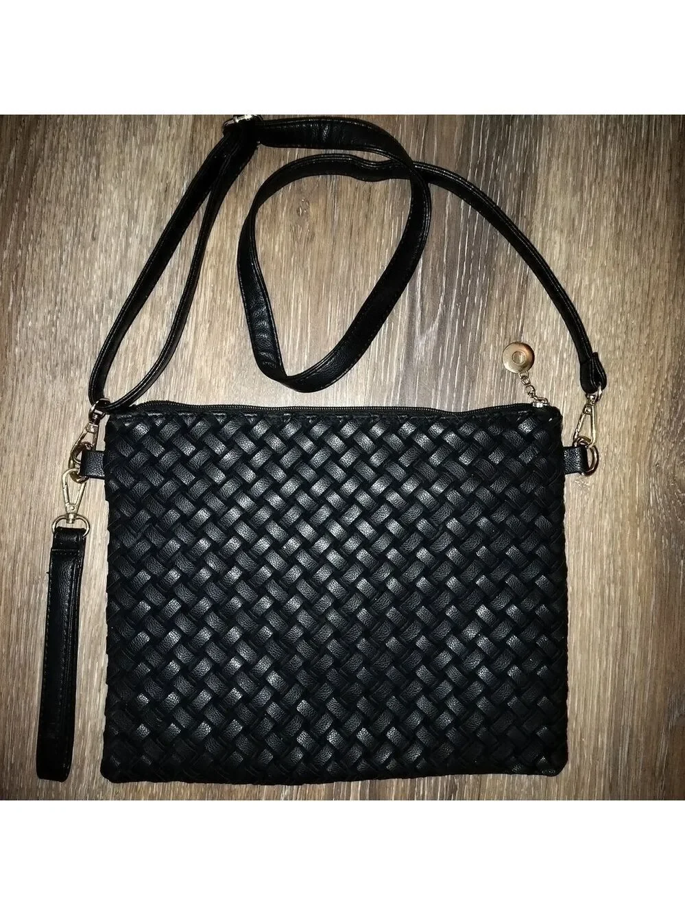 Handmade Black Clutch Purse with Silver Studs New